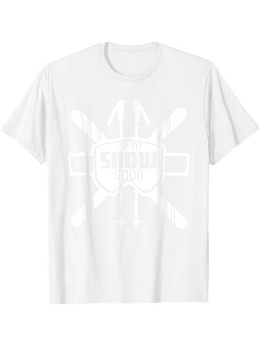 Men's Graphic T-Shirt Snow And Shield With Crossed Ski Poles And Arrow