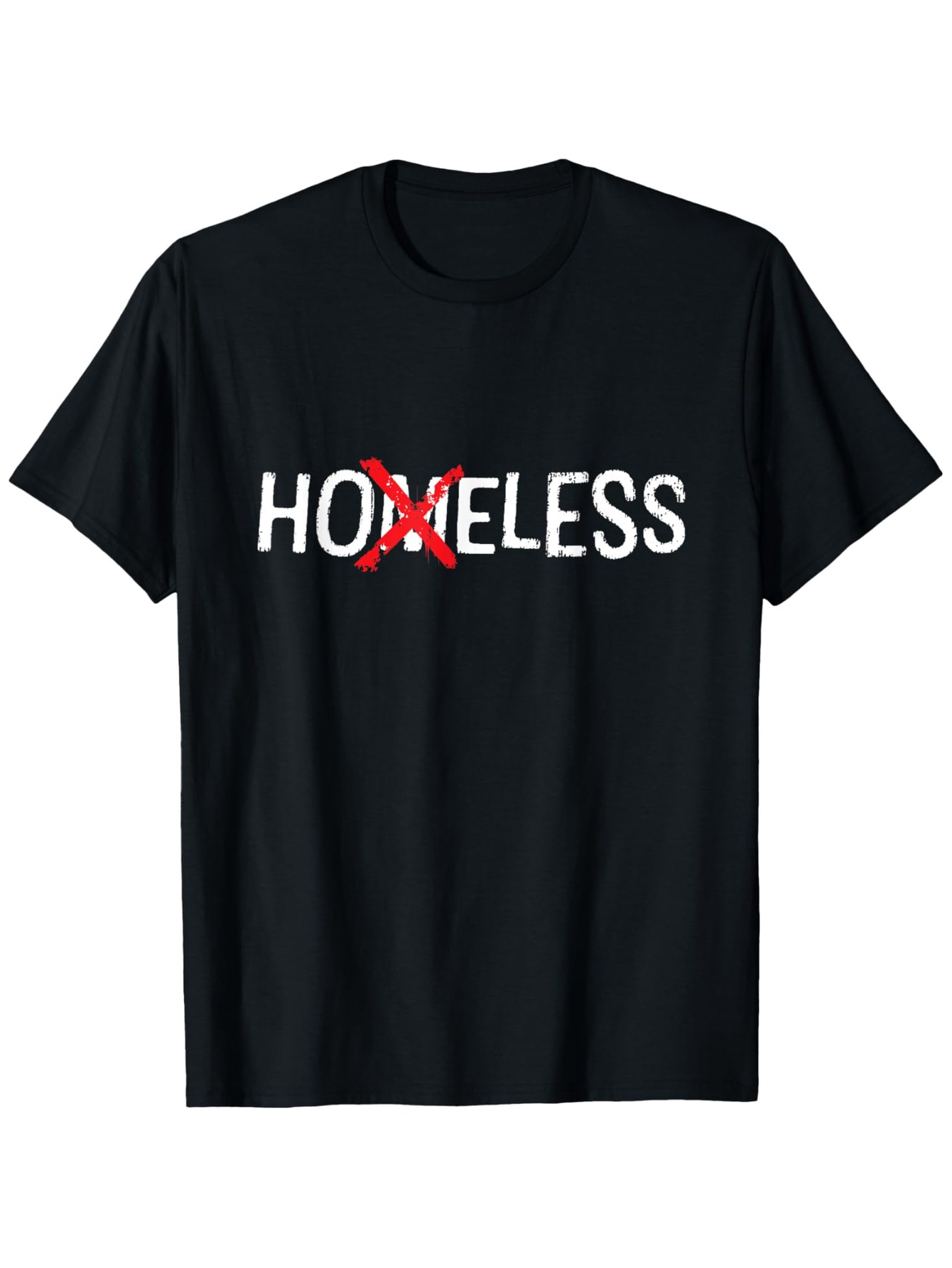 Men's Graphic T-Shirt Homeless With Bold Red Graphic Across Middle