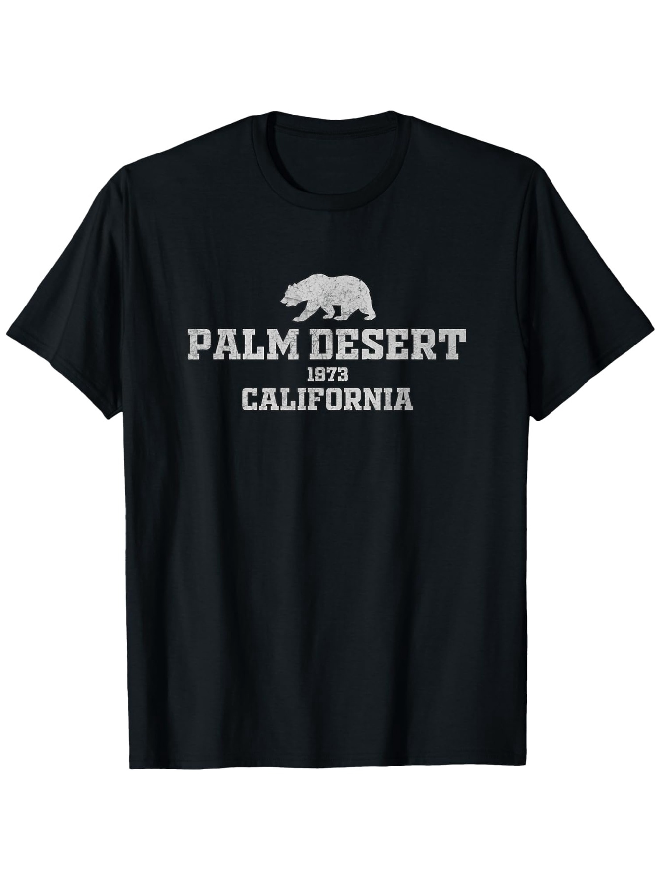 Men's Graphic T-Shirt Palm Desert 1973 California With Roaming Bear Silhouette