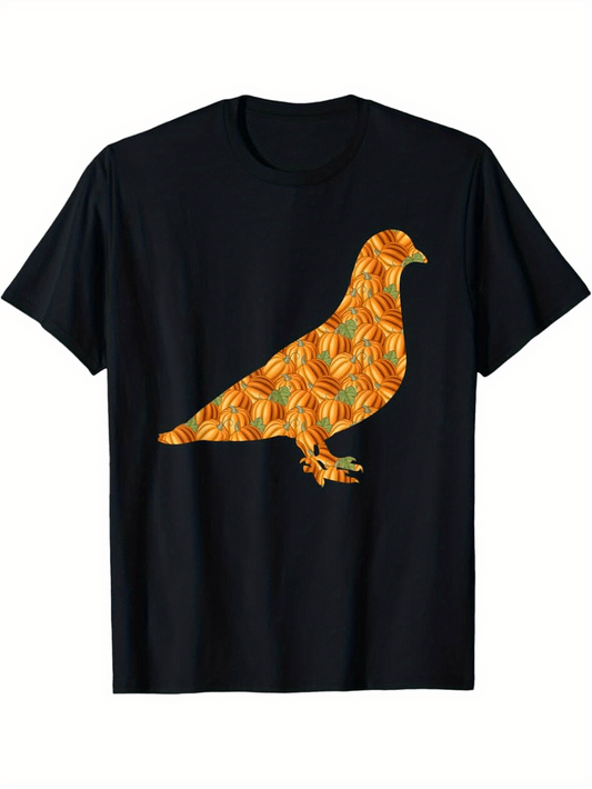 Men's Graphic T-Shirt Vibrant Abstract Pattern With Bright Lines On Graphic Bird
