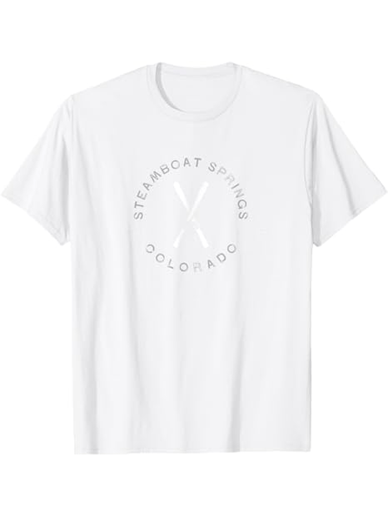 Men's Graphic T-Shirt Steamboat Springs Colorado Minimal Lettering With Graphic Stroked Crossed Lines