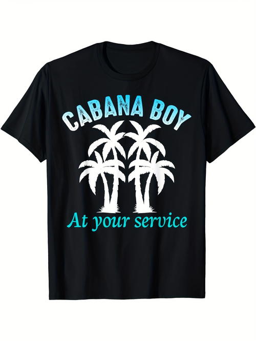 Men's Graphic T-Shirt Cabana Boy At Your Service Tropical Palm Trees Graphic T Shirt