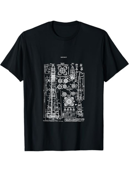 Men's Graphic T-Shirt Technical Blueprint Print With Intricate Circuit Details And Schematic Elements Machine
