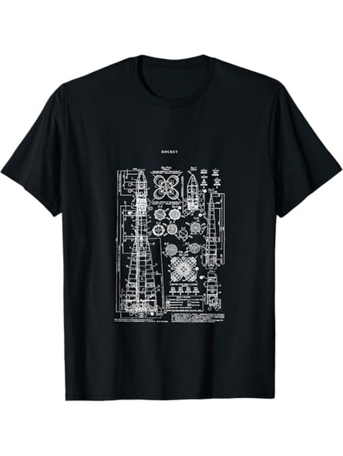 Men's Graphic T-Shirt Technical Blueprint Print With Intricate Circuit Details And Schematic Elements Machine