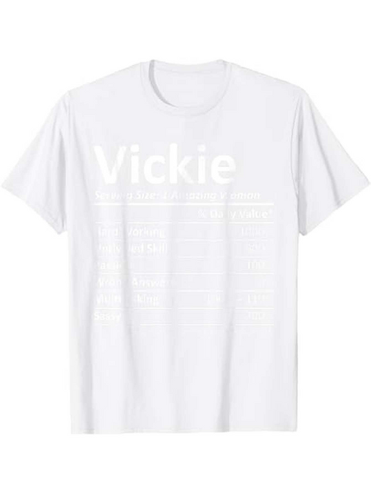 Men's Graphic T-Shirt Vickie Minimal Monochrome Bold Letter Print White T Shirt