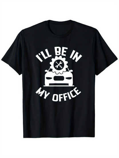 Men's Graphic T-Shirt Ill Be In My Office Iconic Sports Car Under Gears And Tools Graphic