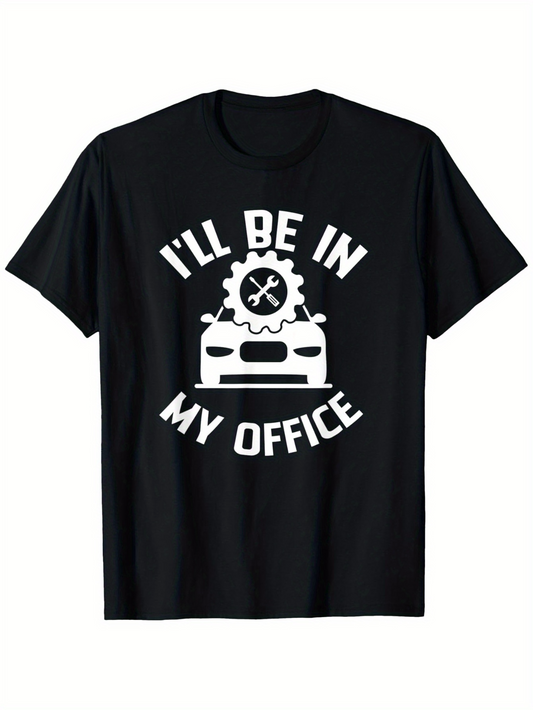 Men's Graphic T-Shirt Ill Be In My Office Iconic Sports Car Under Gears And Tools Graphic