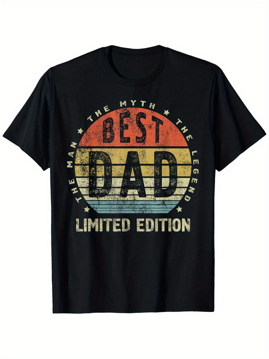 Men's Graphic T-Shirt The Man The Myth The Legend Vintage Sunset With Bold Retro Text Dad