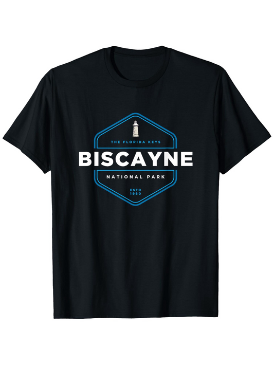 Men's Graphic T-Shirt Biscayne National Park Iconic Lighthouse Graphic Design Shirt