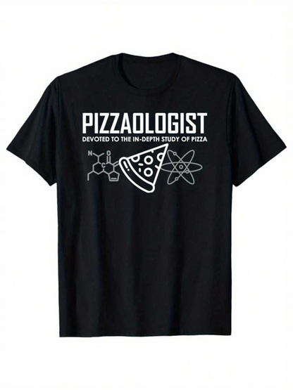 Men's Graphic T-Shirt Pizzalogist Chemistry Elements With Pizza Slice Science Graphic T Shirt