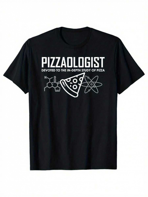 Men's Graphic T-Shirt Pizzalogist Chemistry Elements With Pizza Slice Science Graphic T Shirt