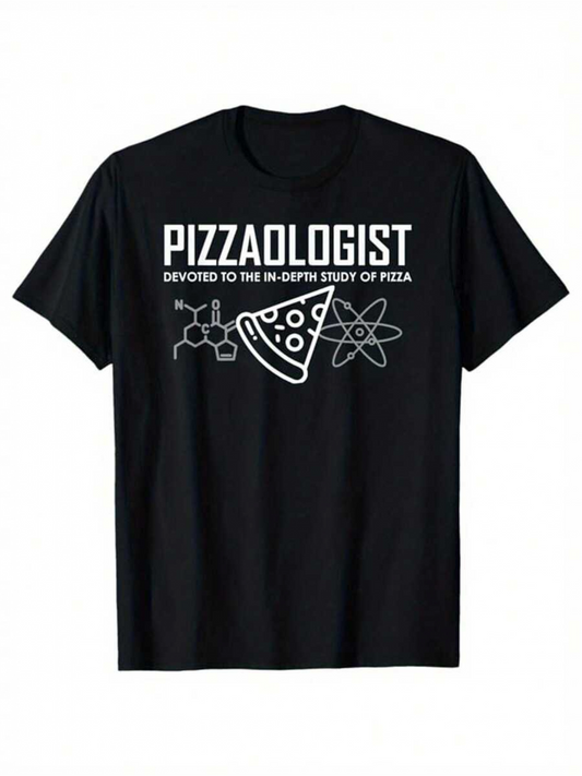 Men's Graphic T-Shirt Pizzalogist Chemistry Elements With Pizza Slice Science Graphic T Shirt