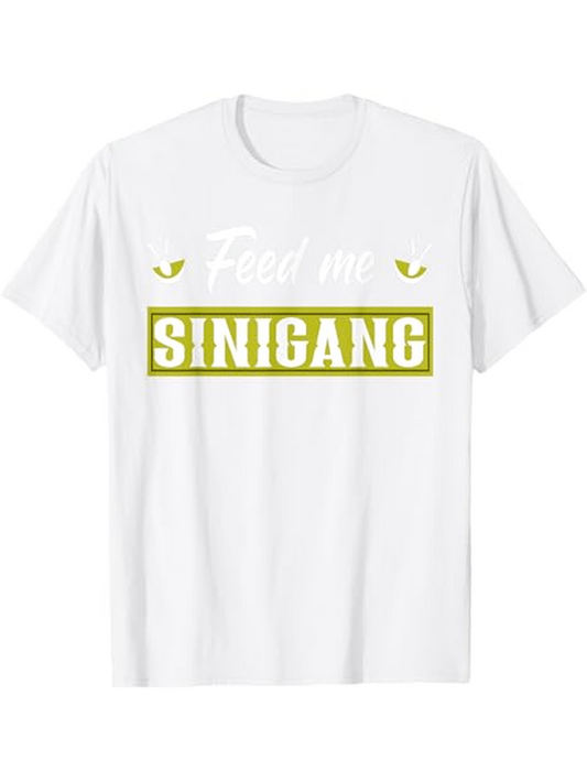 Men's Graphic T-Shirt Feed Me Bold Lettering With Playful Eyes Sinigang