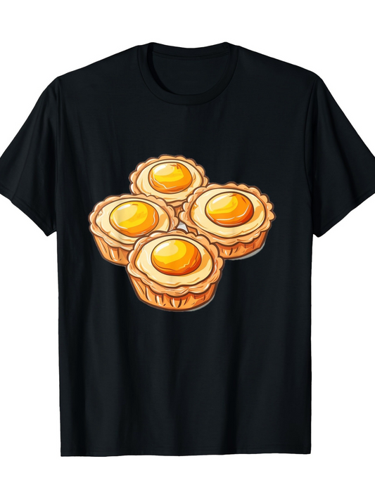 Men's Graphic T-Shirt Sweet Golden Crust Pastries With Shiny Baked Surface Tart