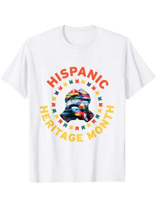Men's Graphic T-Shirt Hispanic Heritage Month Bright Colorful Pattern With Tribal Motif Mask