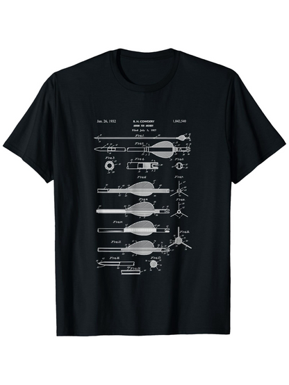 Men's Graphic T-Shirt Detailed Mechanical Drawing Blueprints With Labeled Scientific Engineering Diagram Torpedo