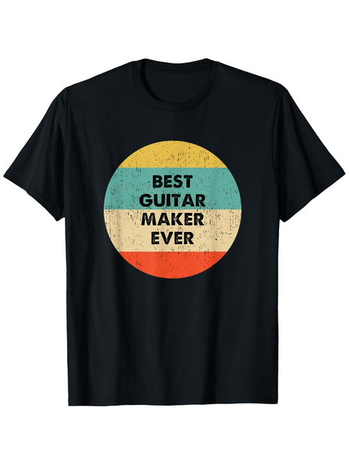 Men's Graphic T-Shirt Best Guitar Maker Ever Vintage Striped Circle On Texture Background Shirt