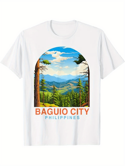 Men's Graphic T-Shirt Baguio City Philippines Scenic Forest Mountains Under Blue Skies T Shirt