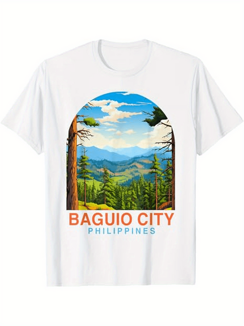 Men's Graphic T-Shirt Baguio City Philippines Scenic Forest Mountains Under Blue Skies T Shirt