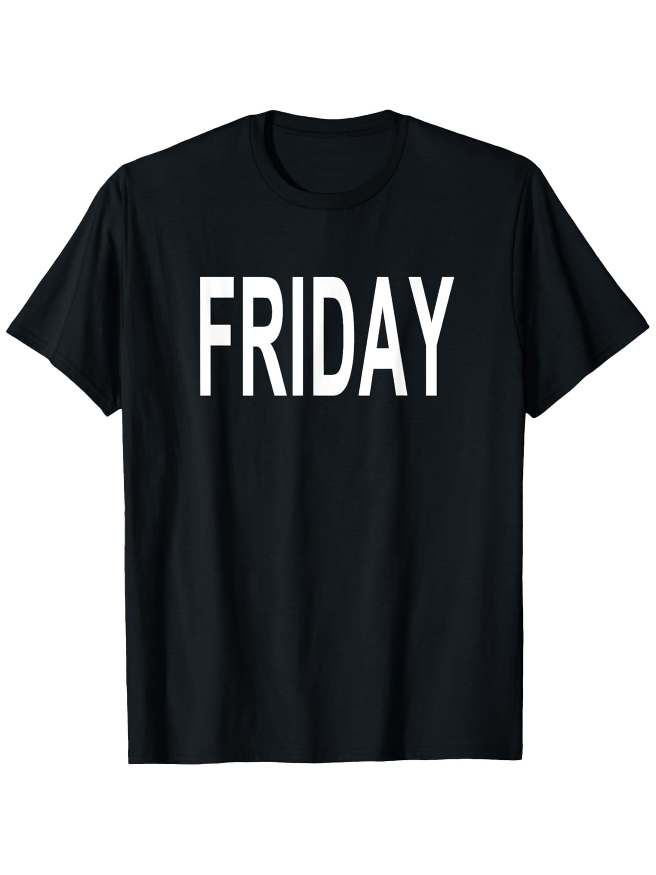 Men's Graphic T-Shirt Bold White Letters On Classic Everyday Black T Shirt Friday