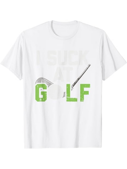 Men's Graphic T-Shirt I Suck At Golf Simple Green Text With Golf Club And Ball