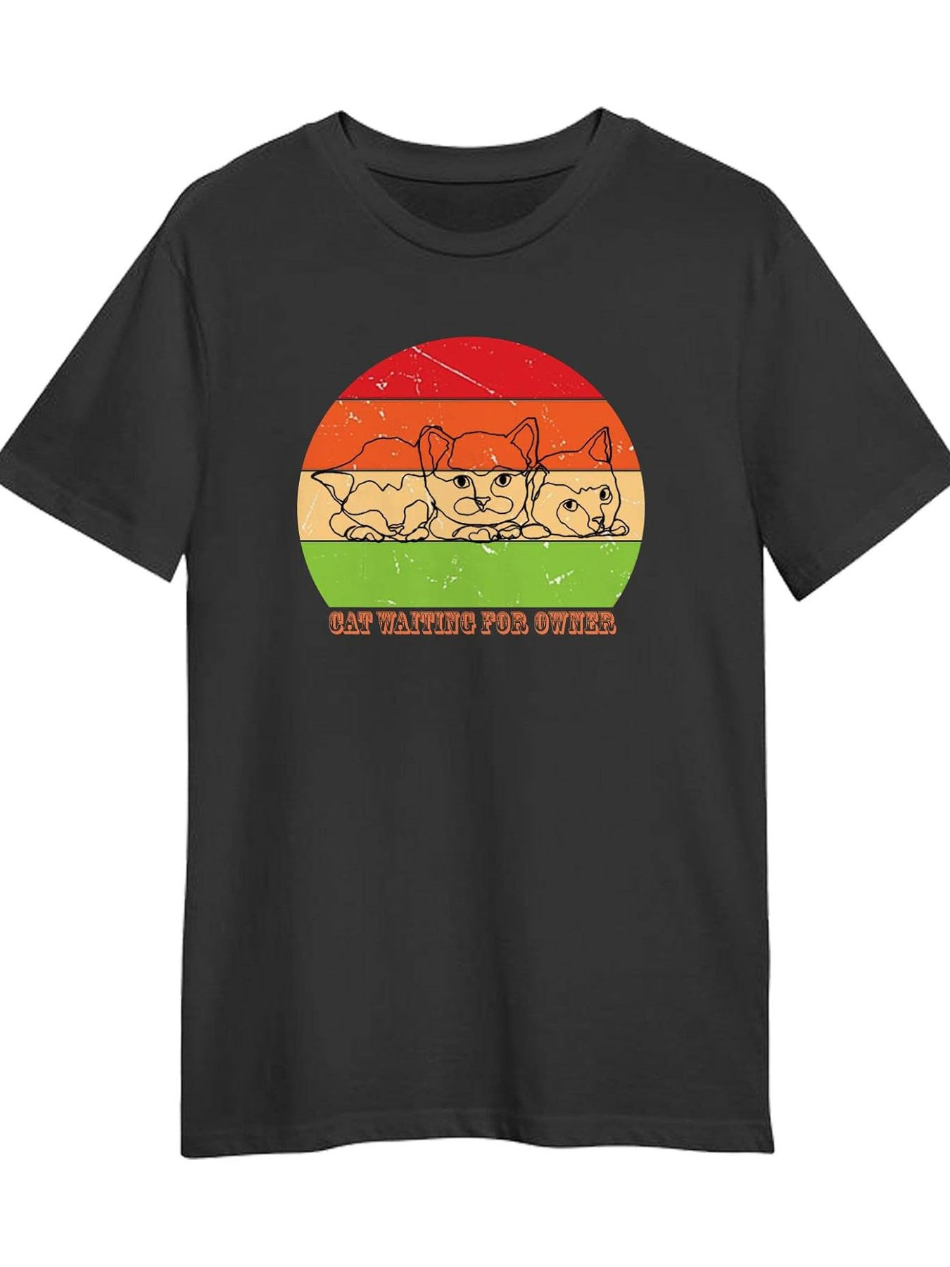 Men's Graphic T-Shirt Stay Relaxed Retro Striped Circle With French Bulldog Trio