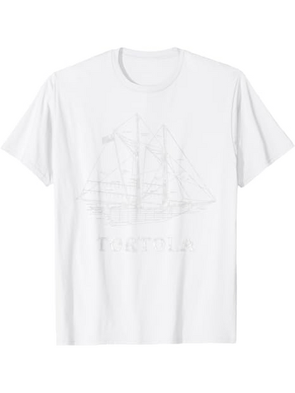 Men's Graphic T-Shirt Classic Sailing Ship Sketch Among Gentle Ocean Breeze Ship