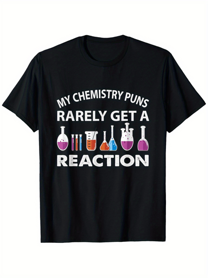 Men's Graphic T-Shirt My Chemistry Puns With Colorful Lab Flasks And Beakers Science Reaction