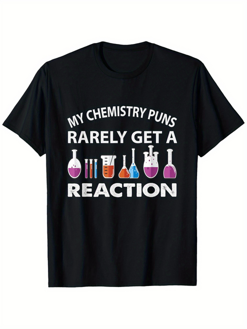 Men's Graphic T-Shirt My Chemistry Puns With Colorful Lab Flasks And Beakers Science Reaction