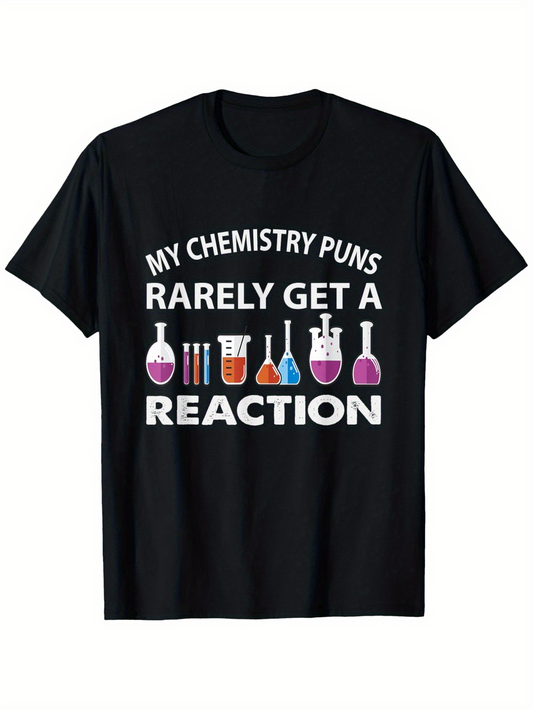 Men's Graphic T-Shirt My Chemistry Puns With Colorful Lab Flasks And Beakers Science Reaction