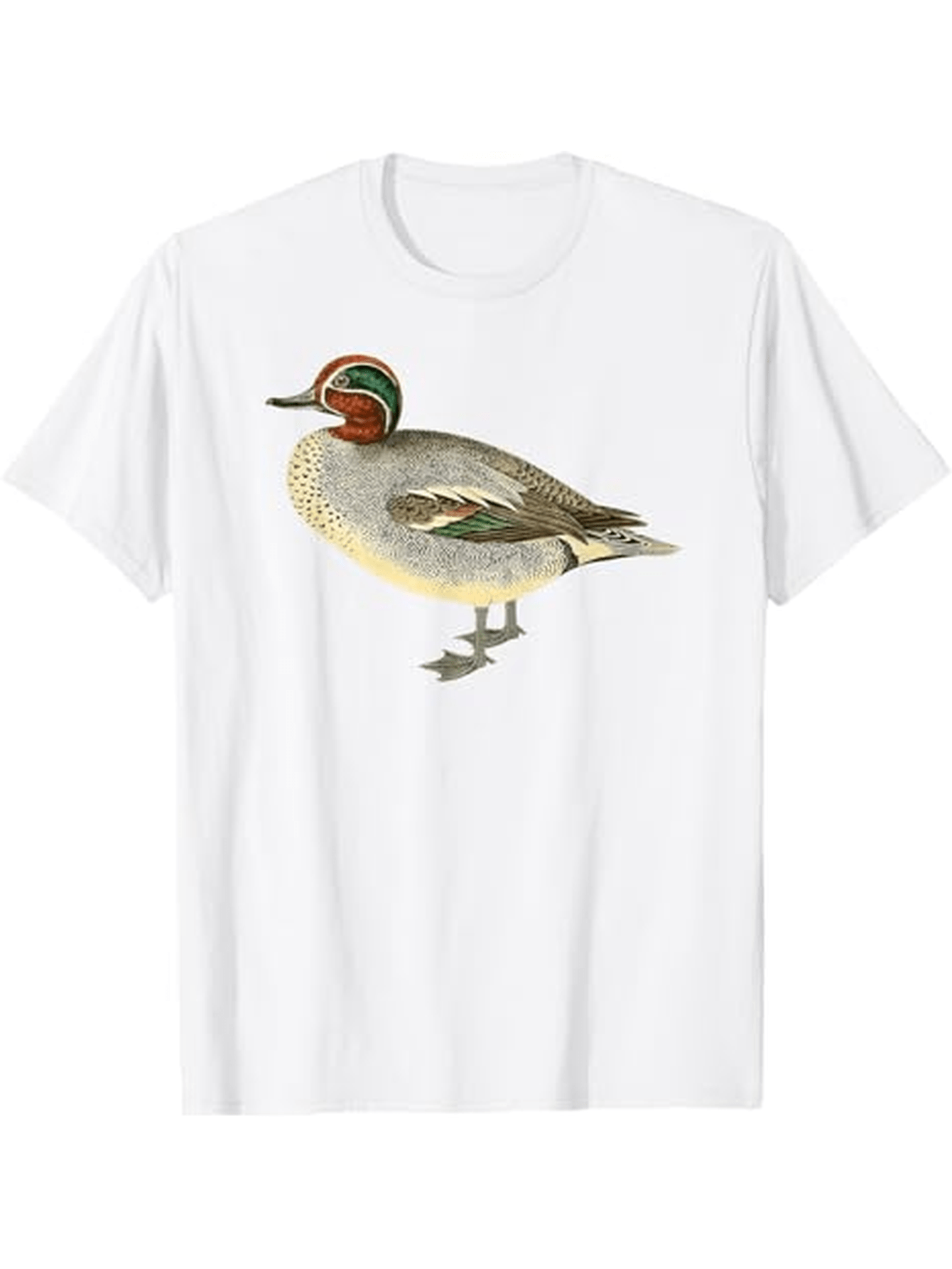 Men's Graphic T-Shirt Naturalistic Bird Illustration With Subtle Earth Tone Plumage Duck