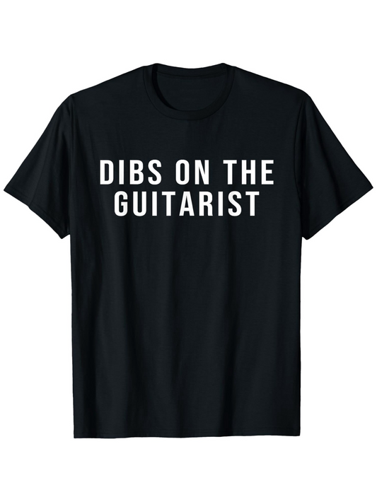 Men's Graphic T-Shirt Dibs On The Guitarist Bold White Font Statement T Shirt
