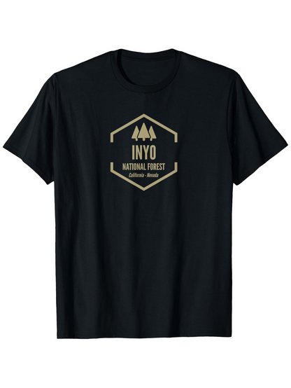 Men's Graphic T-Shirt Mountain Pines Among Golden Outline Hexagon National Forest