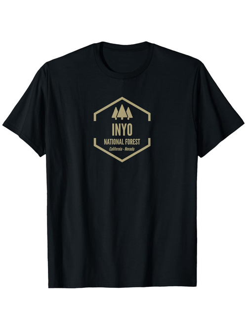 Men's Graphic T-Shirt Mountain Pines Among Golden Outline Hexagon National Forest