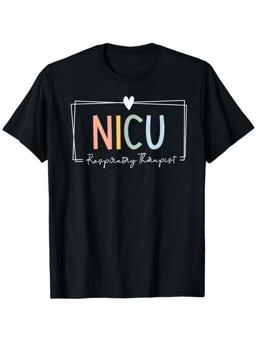 Men's Graphic T-Shirt NICU Handwritten Pastel Letters Framed With Heart T Shirt