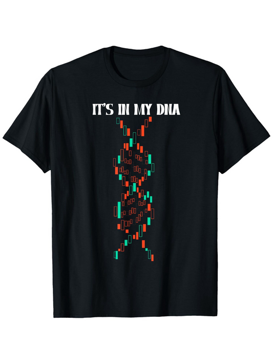 Men's Graphic T-Shirt Its In My Dna Colorful Genetic Code Under White Text Dna Strand