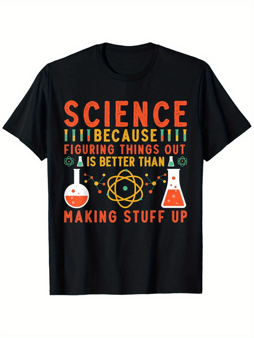 Men's Graphic T-Shirt Science Because Figuring Things Out Chemistry Lab Flask T Shirt