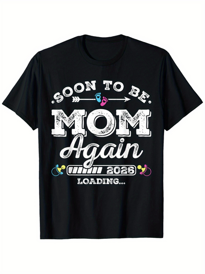 Men's Graphic T-Shirt Soon To Be Mom Again Colorful Baby Items With Loading Bar