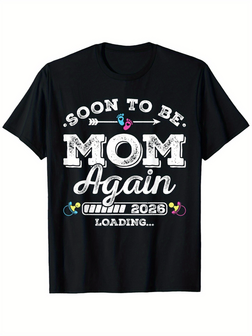 Men's Graphic T-Shirt Soon To Be Mom Again Colorful Baby Items With Loading Bar