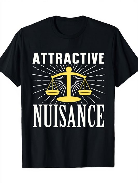 Men's Graphic T-Shirt Attractive Nuisance Golden Justice Scales With Radiating Light Rays