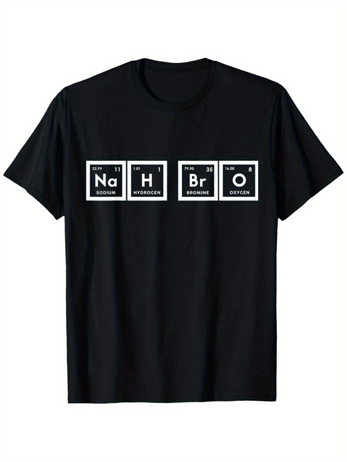 Men's Graphic T-Shirt Funny Science Elements With Chemistry Inspired Periodic Table Design