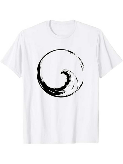 Men's Graphic T-Shirt Bold Ink Wave Spinning In Abstract Circular Motion Design