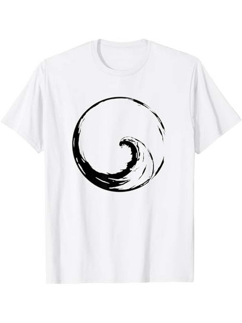 Men's Graphic T-Shirt Bold Ink Wave Spinning In Abstract Circular Motion Design