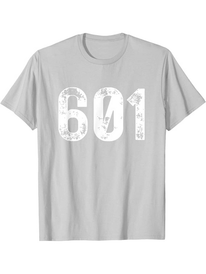 Men's Graphic T-Shirt Distressed White Numbers With Weathered Print 601