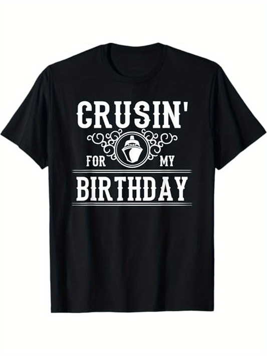 Men's Graphic T-Shirt Crusin For My Birthday Decorative Ice Cream Cupcone T Shirt