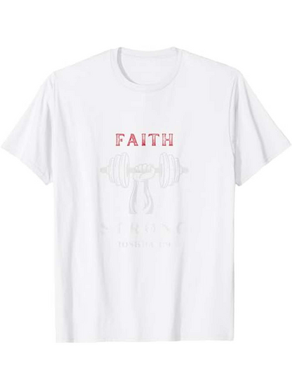 Men's Graphic T-Shirt Faith Hand Drawn Dumbbells Surrounded By Inspirational Text T Shirt