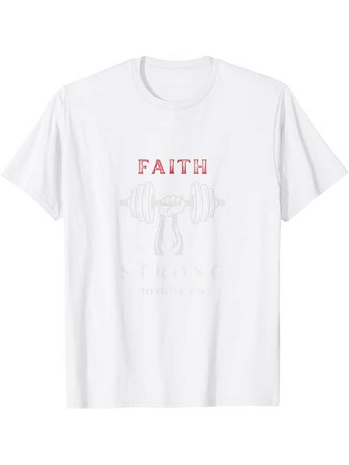 Men's Graphic T-Shirt Faith Hand Drawn Dumbbells Surrounded By Inspirational Text T Shirt