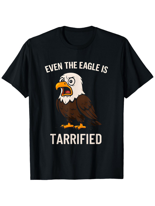 Men's Graphic T-Shirt Even The Eagle Is Tarrified Cartoon Bald Eagle Graphic