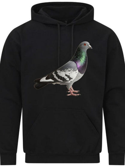Men's Graphic Hoodie Iridescent Feathers Perched Alone On Silent Daily Life Pigeon