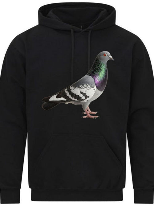 Men's Graphic Hoodie Iridescent Feathers Perched Alone On Silent Daily Life Pigeon